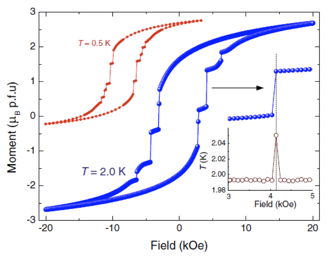 Phys. Rev. Lett. article on unusual magnetization jumps in mixed-spin oxide systems